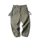 Pants Rivelo 2021 New Style Japanese Retro Spring Beauty Mid-straight Strap Design Casual Pants Men's Trousers