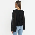 Blouse 2021 New Arrival Chiffon Blouse Women's Fashion Flare Long Sleeve Deep V Sexy Summer Top