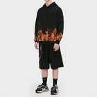Black Hoodie Men Fleece Hoodie Men Warm Wear Black Fleece Customised Flame 3D Print Overiszed Unisex Hoodie For Men