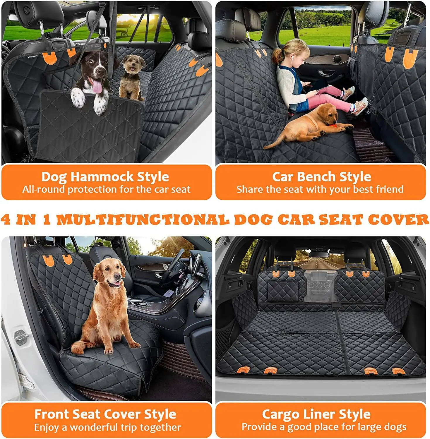 product 4 in 1 quilting pets car cover oxford dog car seat cover waterproof pet travel mat pet car sear cover-54