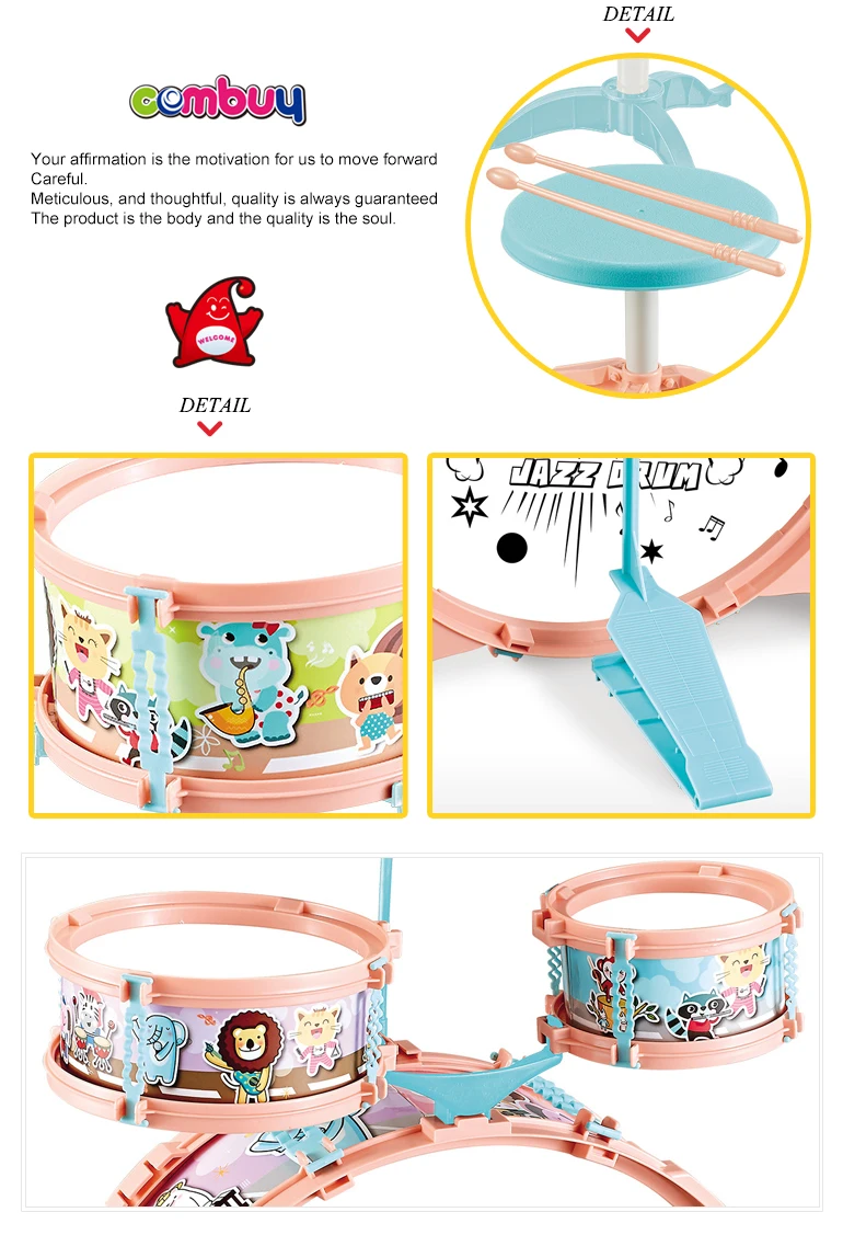 Children Music Toy Macaron Plastic Jazz Drum Set for Kids