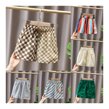 Summer 100%Cotton 1-10 Years Boy Short Pants For Elastic Pocket Children Shorts