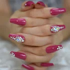 Press On Nails Coffin New Arrival Gel Wholesale Long Glitter Stiletto Transparent Acrylic Matte Set Fake Nails