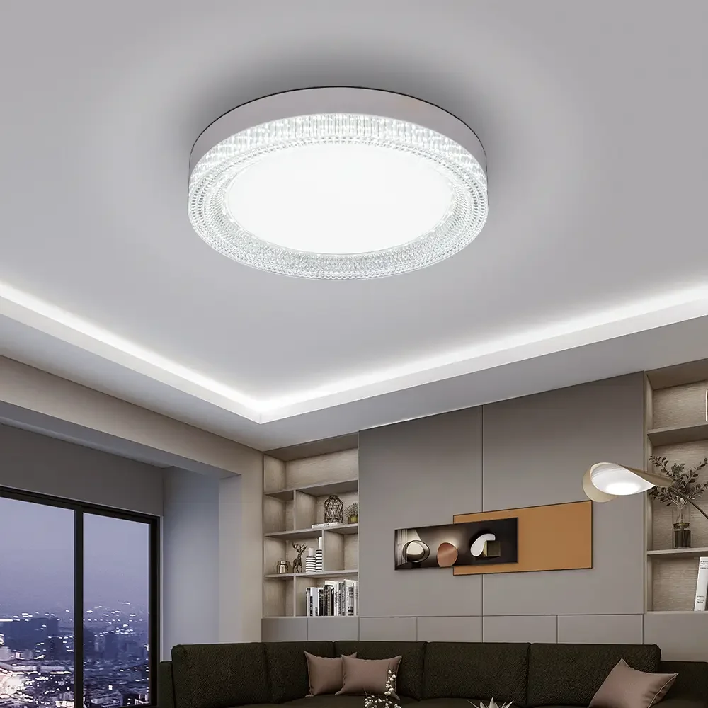 Modern home office 18w 24w 36w 48w crystal Led ceiling light square round surface concealed