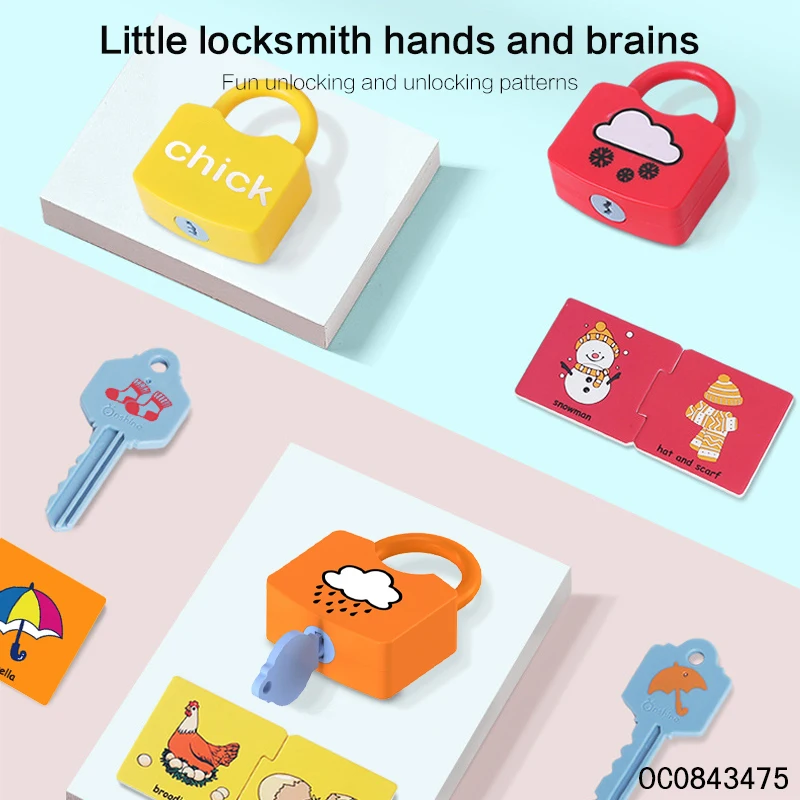 Key and lock education felt toy early childhood education toys montessori letter matching games