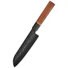 Knife Rose Kitchen Santoku Knife 7 Inch Santoku Knives With Rose Wood And Black Sandal Wood Handle