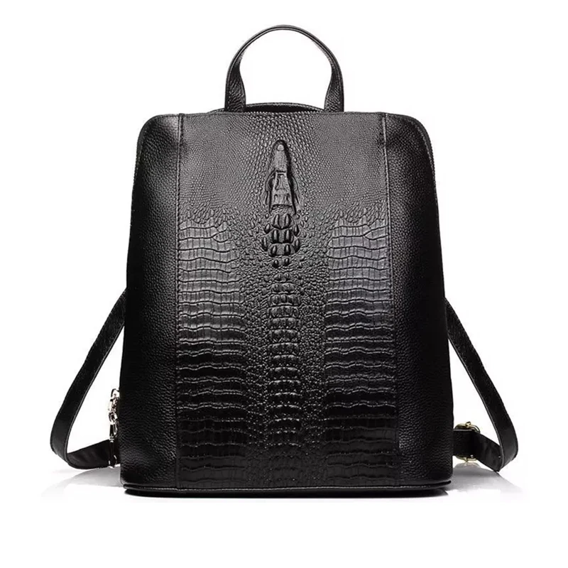 Crocodile Pattern Women Backpack Book 