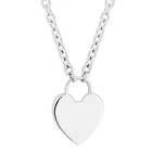 Sterling Silver Necklace Silver 925 Sterling Silver Heart Lock Necklace For Women Padlock Key CZ Lover Necklace