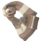 Stripe High Quanlity Acrylic Mohair Stripe Fashion Custom Scarves Designer Warm Custom Scarf Set With Logo