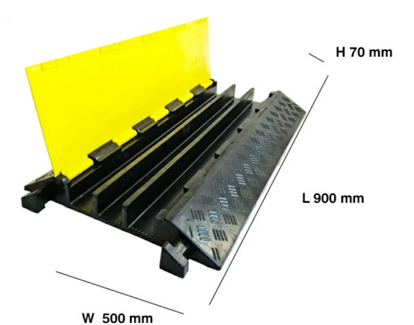 Drop Over 3 Channel Rubber Cable Protector Ramp details
