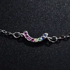 Bangles Silver 925 Bangle High Polishing Simple Design 925 Silver Iced Out Cz Stone Star Rainbow Thin Link Bangles