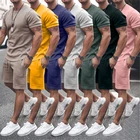 Products Short Factory New Products Popular Plain Color Oversized Short Tshirt Set Men