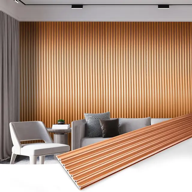 Factory direct supply Top Quality Eco-Friendly WPC Wall Panel Bamboo Fluted Panels Wallboard for Interior home decor