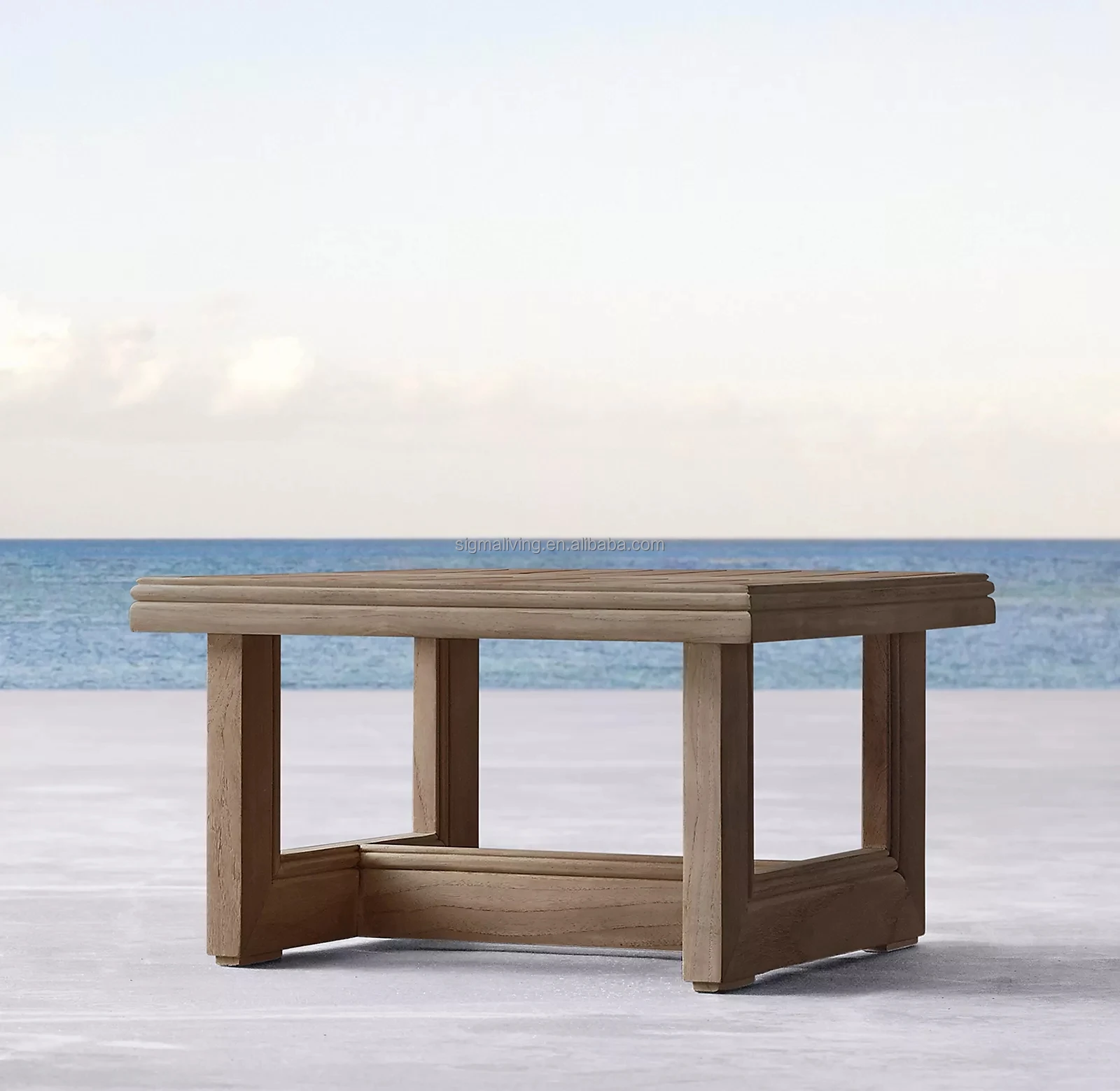 Wonderful outdoor home and garden sigma furniture set  cane  teak wood side table