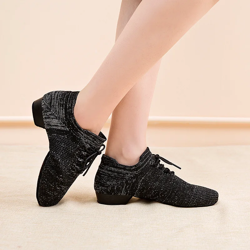10%OFF Women Dance Shoes For latin shoes woman Knitted dancing shoes Flats Jazz Practice Training Mesh Casual  Sneakers