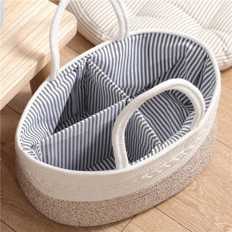 Diaper Caddy Organizer for Baby Cotton Rope Diaper Basket Caddy Changing Table Diaper Storage Caddy Baby Baskets