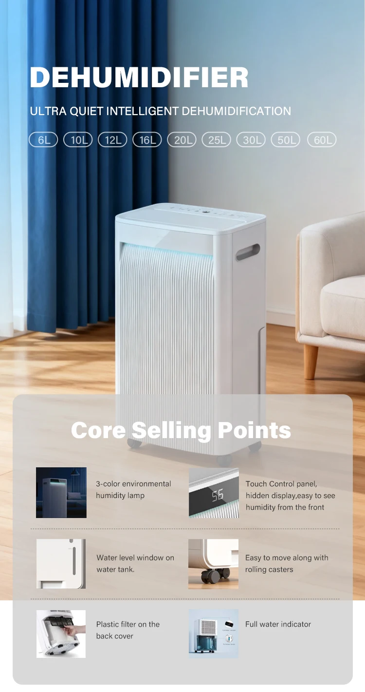 Completely Silent Environmental-friendly Dehumidifier, 20L - detail 8