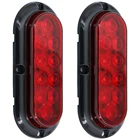 10 Led Super Bright 10 LED Red Oval Sealed Turn Brake StopTail Light Truck Trailer RV Boat Kit WG023