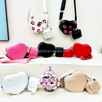 2025 Women  New Arrival Valentine's Day Gift Shoulder Bags Luxury Brand Designer PU Leather Heart Shape Crossbody Handbag