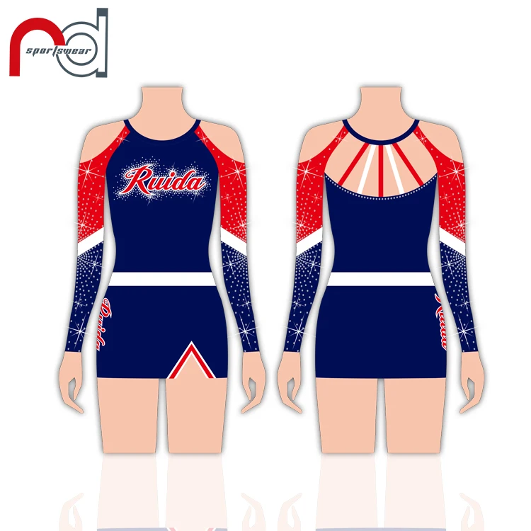 College Cheerleaders Crop Top Cheer Uniforms Custom Made Cheerleading