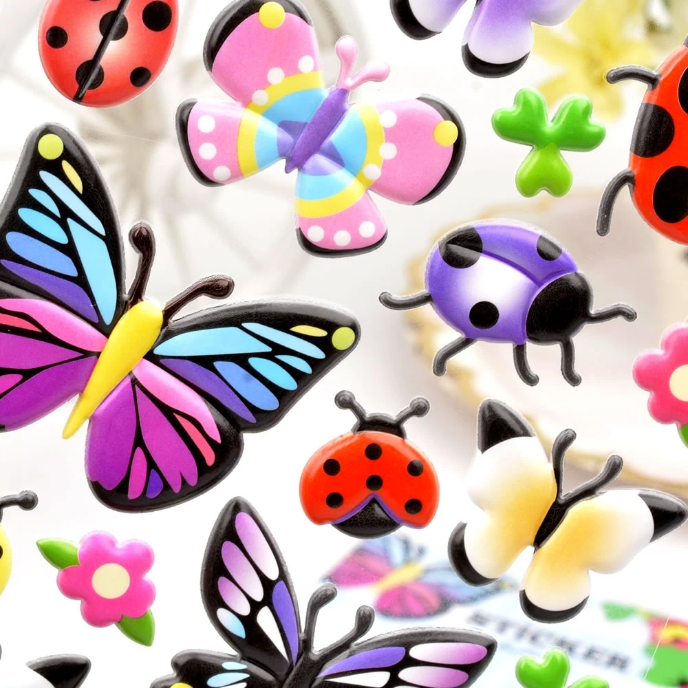 High Quality Adhesive Cute Cartoon Animals Butterfly Puffy Sticker 3d Sheet  Glitter Sticker Foam Stickers - Buy Puffy Sticker Sheet,Cute Puffy  Sticker,Puffy Sticker 3d Product on 
