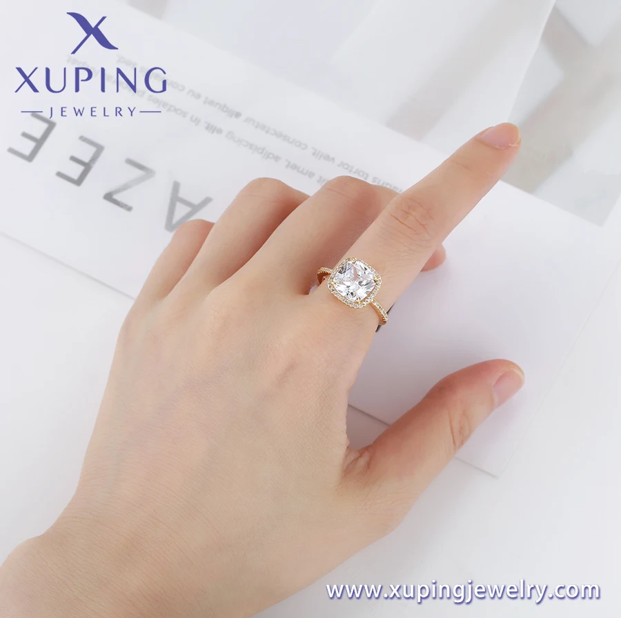 YMR-240 xuping jewelry Royal Luxury Elegant Retro Big Diamond 14K Gold Plated Opening Adjustable Ladies ring