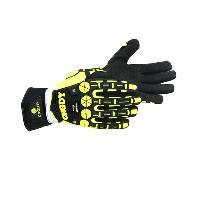 Wear resistant cutting resistant and impact resistant gloves equipped with anti drop buckles and reflective strips are safer
