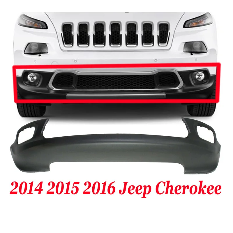 product plastic verf gegrond voorste auto bumper cover lagere oem 68203213ab voor jeep cherokee 2015 2016 auto bumper onderdelen-35