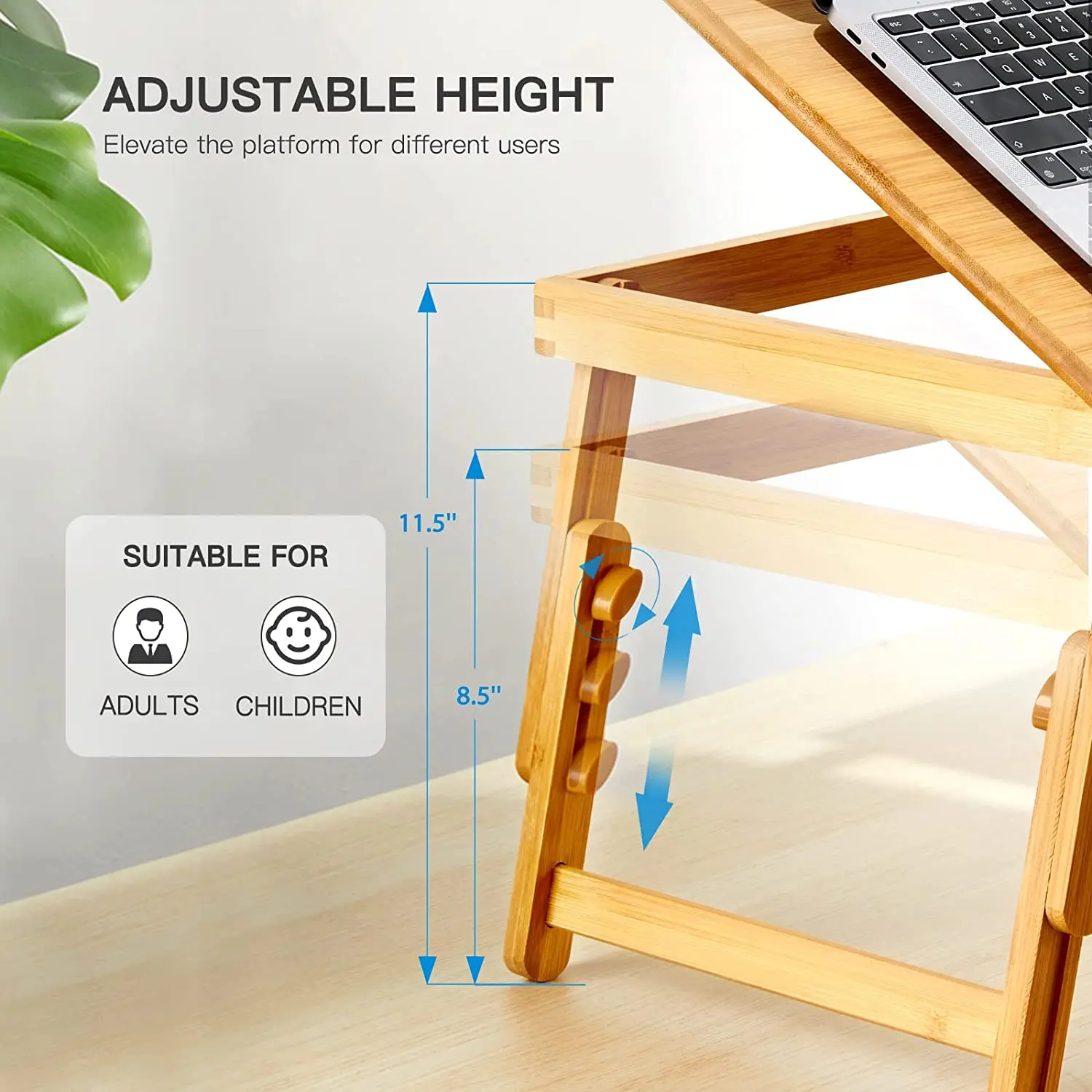 product breakfast table with 5 angles tilting top bamboo laptop desk foldable bed tray for home office-1