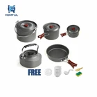 Cooking Camping Cooking HOMFUL Outdoor Pots Cookset Mess Kit Aluminium Camping Cooking Utensils Cookware Sets Utensils