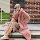 Coat Cheaper Wholesale Winter Thick Women Faux Fur Winter Coat Hooded Long Fake Rabbit Fur Coat