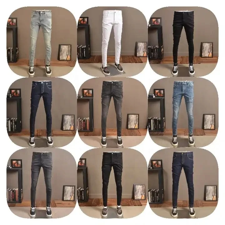 Wholesale Classic Style Custom Men's jeans Business Fashion Soft Stretch Fashion Stretch Skinny Pant Trousers Jeans