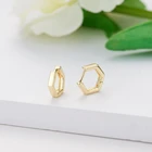 Hoop Earrings Earrings 14k Hoop Earrings Fashion Simple Geometry 14K Gold Plated Hexagon Hoop Earrings