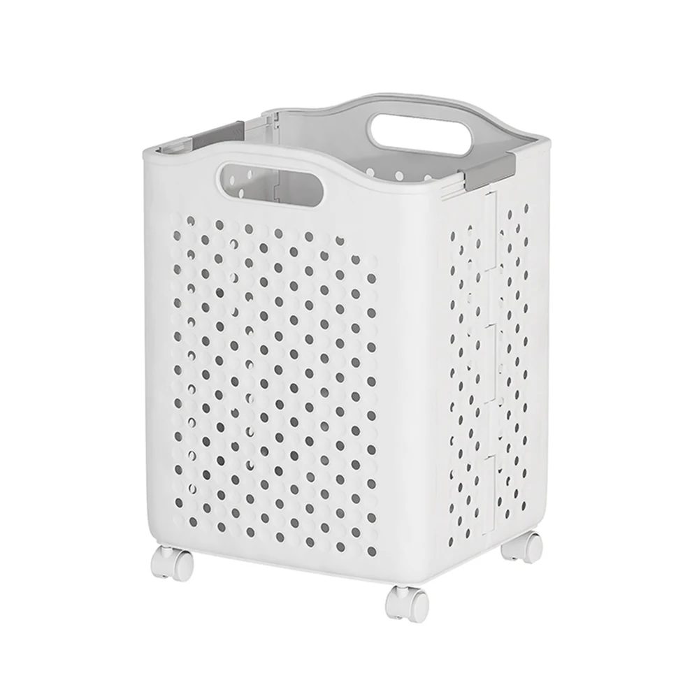 Durable Foldable Bathroom plastic Laundry Storage Basket for Dirty Clothes