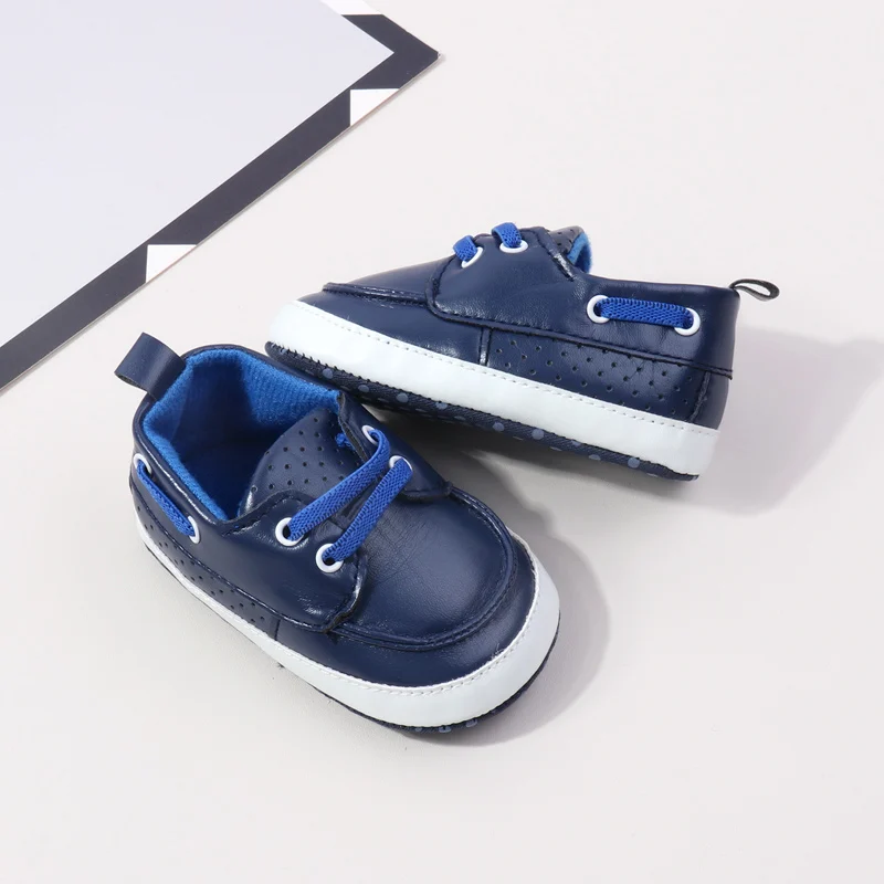 Ashional PU Baby Dress Shoes for Boys Spring Season Sprint Autumn Lightweight Breathable Anti-Slip Solid Pattern factory