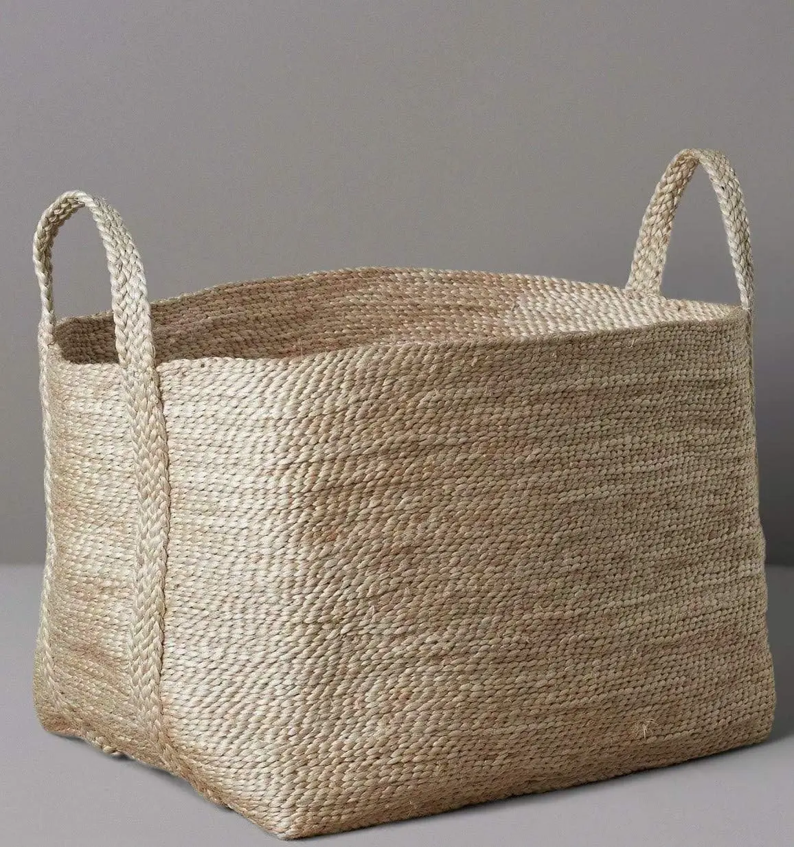 Large Handmade Woven Storage Basket  Jute  Tall Decorative Rope Basket for Living Room, Toys, Storage, Towel