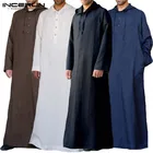 Islamic Wholesale Custom Islamic Clothing Men's Style Simple Long Men Muslim Hooded Fashion Robe