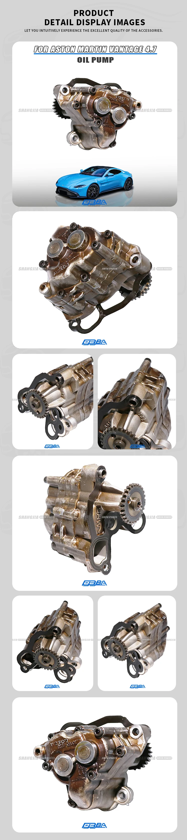 Car Parts Aluminium Alloy Oil Pump Used Auto Parts For Aston Martin Vantage4.7 2007-2015 Coupe Roadster 6G336600BC Easy Install factory