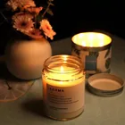 Glass Candle Candle Glass Candle Jar 250 ML Amber Color Screw Aluminum Lid Sticker Label Glass Round Candle Holder Jar