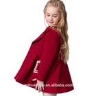 Girls Coats Kids Coats Kids Winter Clothes Fashion Wholesale New Design Girls Claret-red Wool Coats