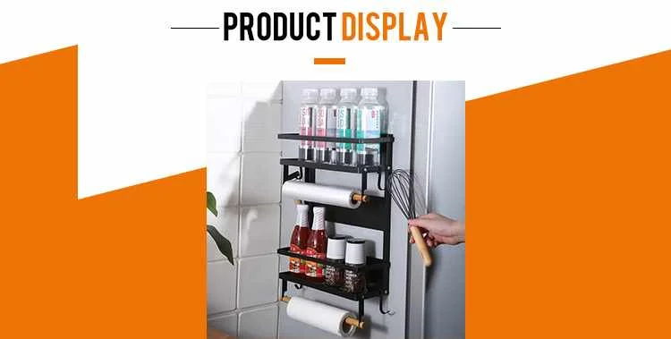 Stainless Steel Kitchen Shelf/No Hole Installation Metal Shelf Kitchen/Magnetic Suction Kitchen Shelves