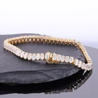 Starsgem Ready Stock Oval Shape Brilliant Cutmoissanite Hot Sale Style Tennis Moissanite Bracelet