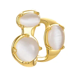 18K Gold Plated Brass Jewelry Opal Ear Clip Without Piercing Ear Clip Accessories Single Earring E221360