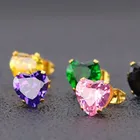 Cz Heart Earrings Heart Cz Stud Earrings Stainless Steel Cz Heart Stud Earrings For Women 2021