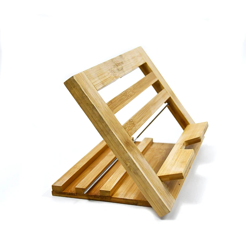 Foldable Sturdy Lightweight Bamboo Cookbook Holder Reading Stand For Home & Office