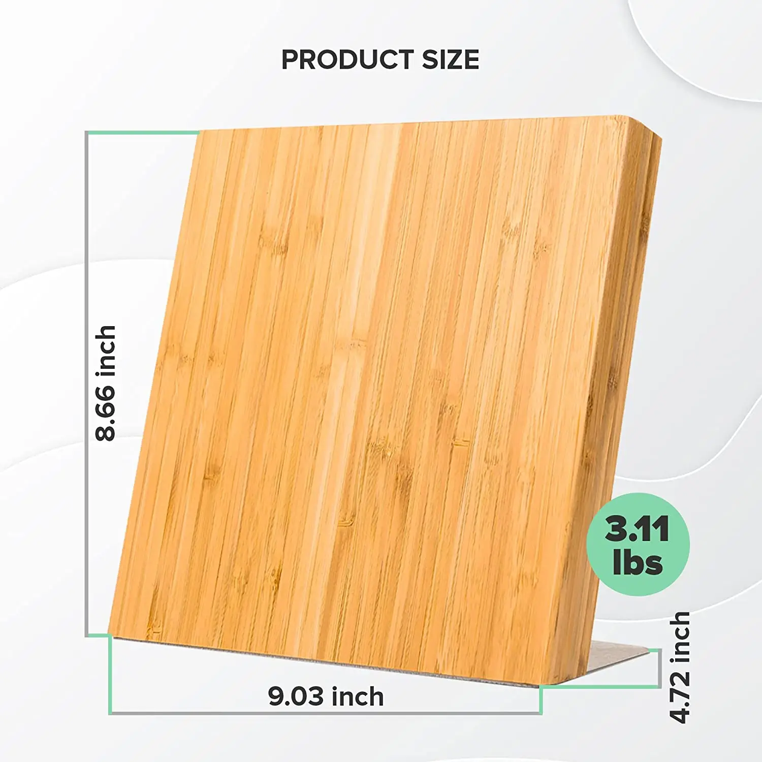 Pure Bamboo Knife Organizer Block Powerful Magnetic Boards Kitchen