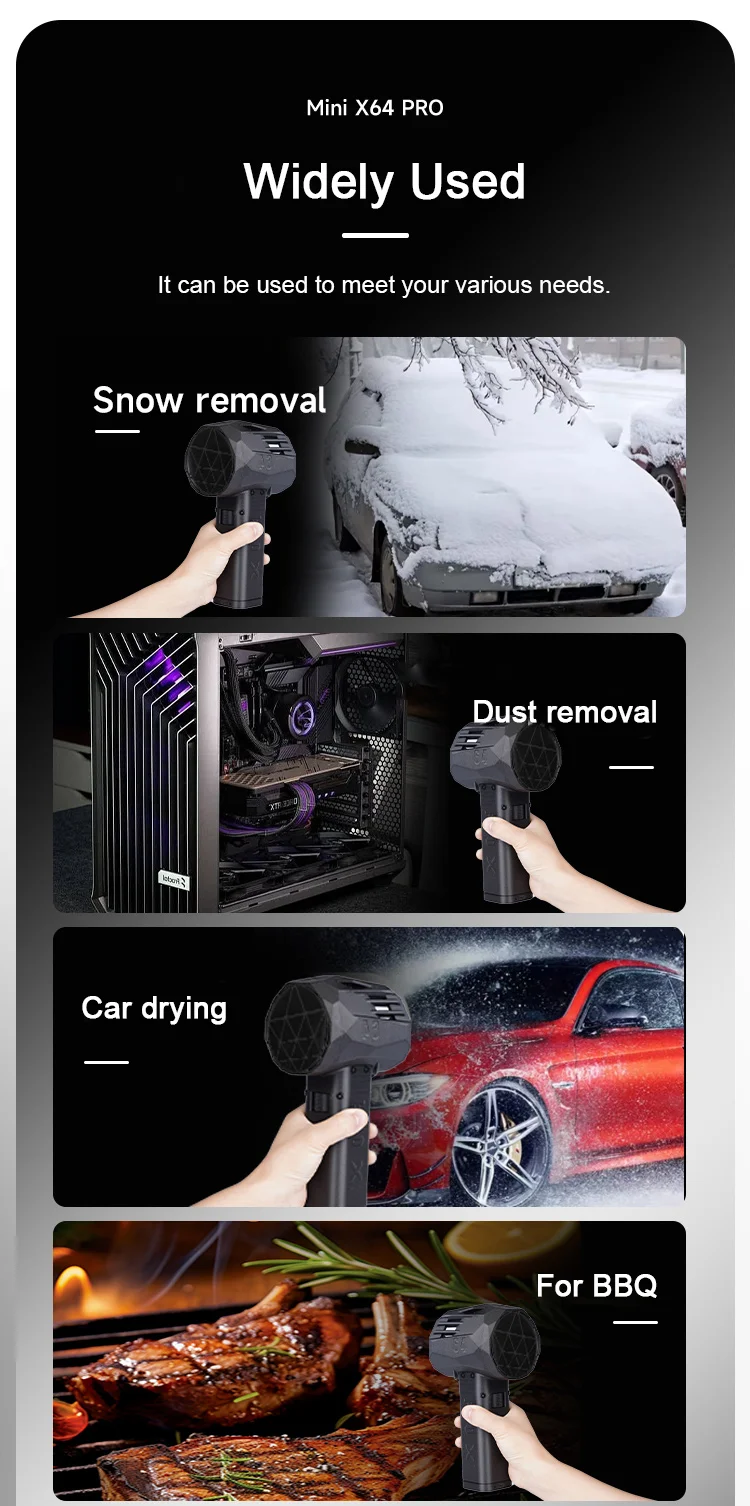 HamGeek迷你X64PRO 950W 240千米/h暴力风扇第5代涡轮喷气风扇,带1500g推力64毫米风道