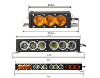 Suitable for off-road boat ATV auxiliary lighting 22~225 inch combination spot floodlight 120/240W LED work/diving light bar