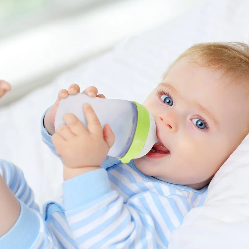 Wellfine Custom BPA Free Newborn Wide Neck Ergonomic Milk Bottle Nipple Water Baby Set Feeding Plain Baby Bottle