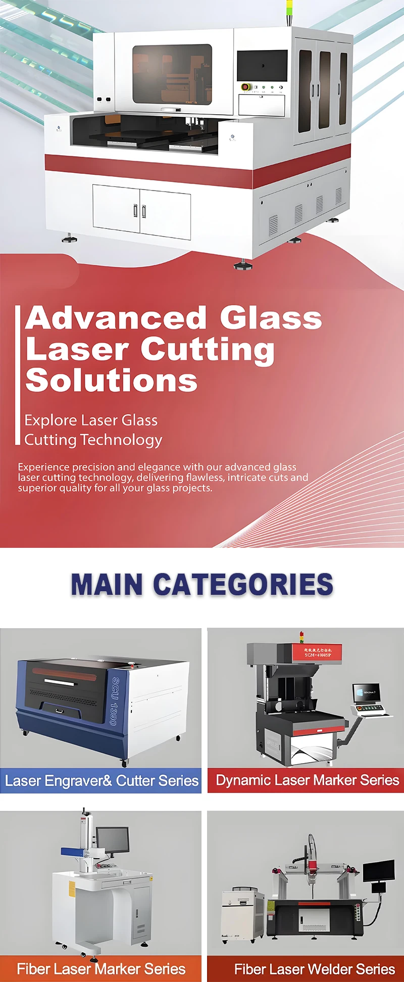 80W CO2 Picosecond Laser Glass Cutting Machine Gantry Type with Hiwin Guiderail Supports AI BMP PLT Graphics for Metal Cutting